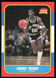 1986 Fleer Basketball Johnny Moore Card