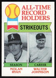 1979 Topps All Time Record Holders Strikeouts Nolan Ryan Walter Johnson #417