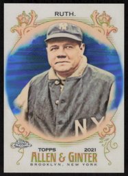 Topps Chrome Allen And Ginter BABE RUTH Refractor Sp Serial Numbered To 150