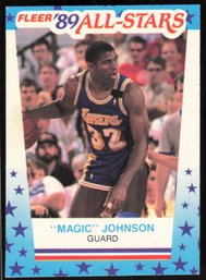 1989 Fleer All-star Sticker MAGIC JOHNSON Trading Card