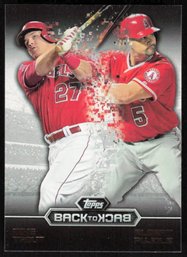 2016 Topps Back-To-Back #B2B-11 Albert Pujols Mike Trout Los Angeles Angels 0851