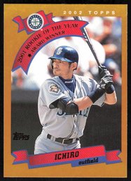 2002 Topps Gold Rookie Of The Year Ichiro Suzuki Baseball Card