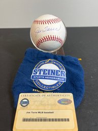 JOE TORRE AUTOGRAPHED SIGNED MLB BASEBALL NEW YORK YANKEES STEINER COA