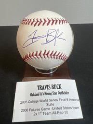 TRAVIS BUCK AUTOGRAPHED SIGNED MLB BASEBALL