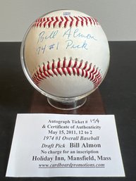 BILL ALMON AUTOGRAPHED SIGNED MLB BASEBALL