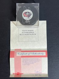 STEVE MASON AUTOGRAPHED SIGNED NHL HOCKEY PUCK