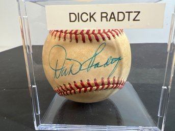 DICK RADTZ AUTOGRAPHED SIGNED MLB BASEBALL