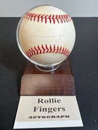 ROLLIE FINGERS AUTOGRAPHED SIGNED MLB BASEBALL