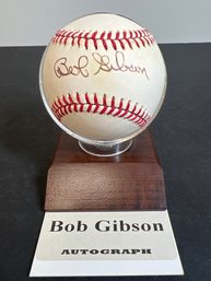 BOB GIBSON AUTOGRAPHED SIGNED MLB BASEBALL