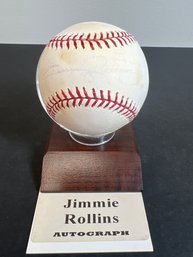 JIMMIE ROLLINS AUTOGRAPHED SIGNED MLB BASEBALL