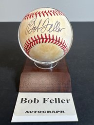 BOB FELLER AUTOGRAPHED SIGNED MLB BASEBALL