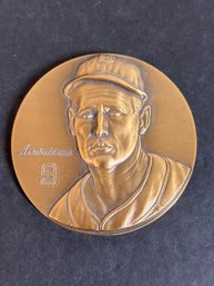 TED WILLIAMS LARGE BRONZE MEDAL COIN BOSTON RED SOX