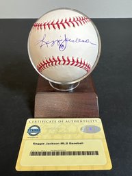 REGGIE JACKSON AUTOGRAPHED SIGNED MLB BASEBALL STEINER COA