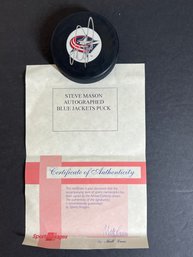 STEVE MASON AUTOGRAPHED SIGNED NHL HOCKEY PUCK