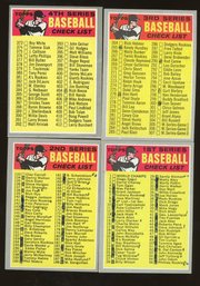 1970 Topps Baseball Checklist Lot