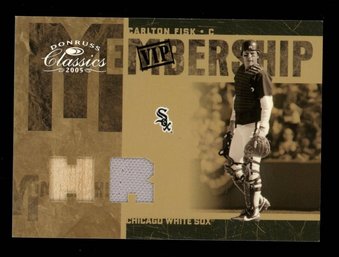 2005 DONRUSS CLASSICS MEMBERSHIP CARLTON FISK GAME WORK RELIC #D 34/37