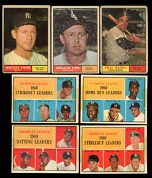 1961 TOPPS BASEBALL LOT WITH YOGI BERRA & NELLIE FOX