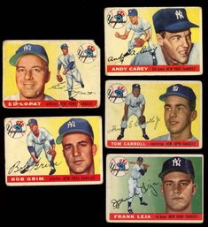 1955 TOPPS BASEBALL NEW YORK YANKEES LOT OF 5