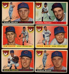 1955 TOPPS BASEBALL CHICAGO CUBS LOT OF 6