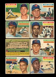 1956 TOPPS BASEBALL CLEVELAND INDIANS LOT OF 8