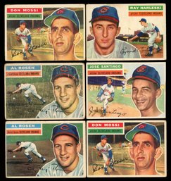 1956 TOPPS BASEBALL CLEVELAND INDIANS LOT OF 6