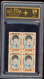 1964 Hallmark Beatles Uncut Stamp George Harrison All-Star Graded 10