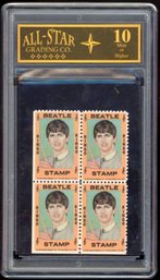 1964 Hallmark Beatles Uncut Stamp Ringo Starr All-Star Graded 10