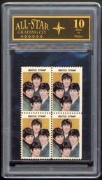 1964 Hallmark Beatles Uncut Stamp All-star Graded 10