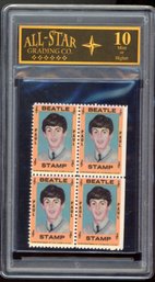 1964 Hallmark Beatles Uncut Stamp Paul McCartney All-Star Graded 10