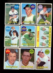 1969 Topps Baseball Lot Of 9