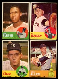 1963 Topps Baseball Lot Of 4
