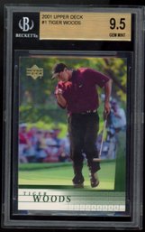 2001 Upper Deck Golf #1 Tiger Woods Rookie Card BGS 9.5 GEM MINT