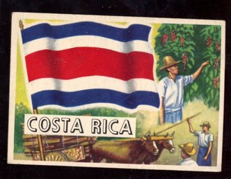 1956 Topps Flags Of The World #14 COSTA RICA
