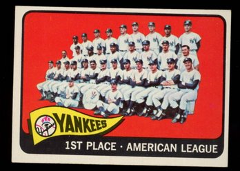 1965 Topps Baseball #513 New York Yankees Team