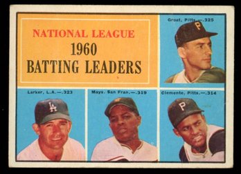 1961 Topps Baseball #41 NL Batting Leaders - Mays/Clemente