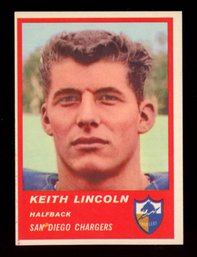 1963 Fleer Football #70 Keith Lincoln RC Chargers