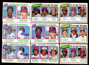 1980 Topps Baseball Rookies & Leaders Lot Of 9