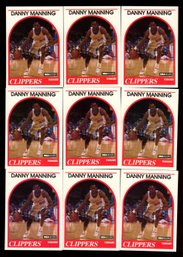 1989 NBA HOOPS DANNY MANNING ROOKIE CARD LOT OF 9