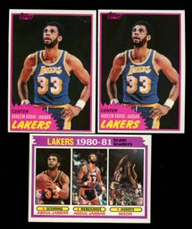 1981 Topps Basketball Kareem Abdul-jabbar Lot Of 3