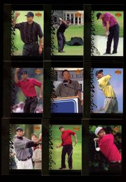 2001 TIGER WOODS ROOKIE CARDS LOT OF 9