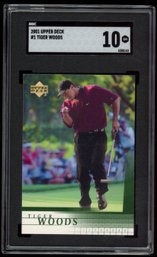 2001 Upper Deck Golf #1 Tiger Woods Rookie Card SGC 10 GEM MINT