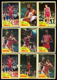 1981 Topps Basketball Philadelphia 76ers Lot Of 9