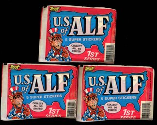 1987 U.S OF ALF SUPER STICKERS SEALED PACKS (3)