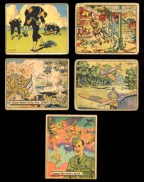 1940'S GUM CARDS (5) HORRORS OF WAR / UNCLE SAM / U.S VICTORIES