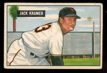1951 BOWMAN BASEBALL #200 JACK KRAMER