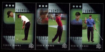 2001 SP AUTHENTIC TIGER WOODS ROOKIE CARDS (3)