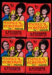 1978 TOPPS THREES COMPANY TRADING CARDS WAX PACKS (4)