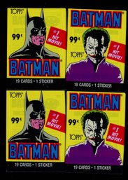 1989 TOPPS BATMAN MOVIE TRADING CARDS PACKS (4)