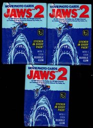 1978 TOPPS JAWS 2 TRADING CARD WAX PACKS (3)