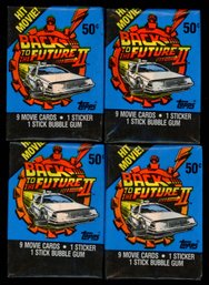 1989 TOPPS BACK TO THE FUTURE 2 TRADING CARD WAX PACKS (4)